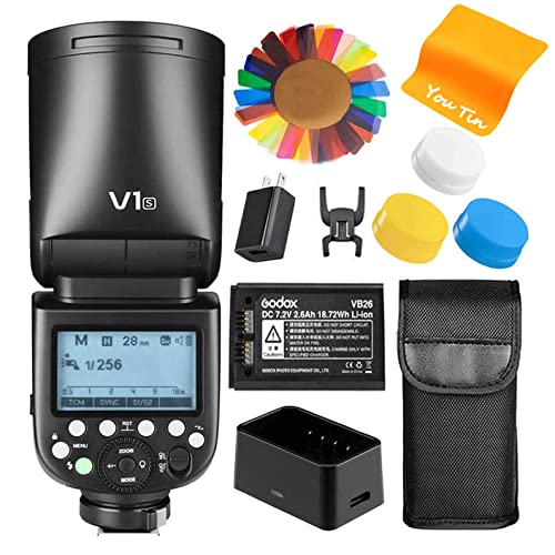 Godox V1-S TTLオンカメララウンドカメラフラッシュ2.4G1 / 8000 HSS 76Wsスピードライト（2600mAhリチウムイオンバッテリー搭載）ソニーカメラ対応 [並行輸入品]