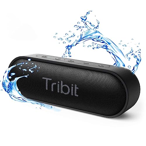 【VGP 2022 SUMMER 受賞】 Tribit XSound Go Bluetooth スピーカー (16W Bluetooth5.0 24時間連続再生) ブルートゥーススピーカー IPX7完全防水 ポータブル スピーカー ワイヤレスステレオ/低音強化/マイク内蔵/USB-C充電/TWS対応 アウトドア お風呂 (ブラック) BTS20