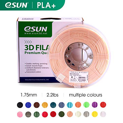 eSUN PLA Plus 3Dプリンターフィラメント PLA+ 寸法精度+/-0.03mm、1.75mm径 3Dプリンター用 正味量1KG (2.2LBS) スプール造形材料PLA樹脂材料 (肌色)