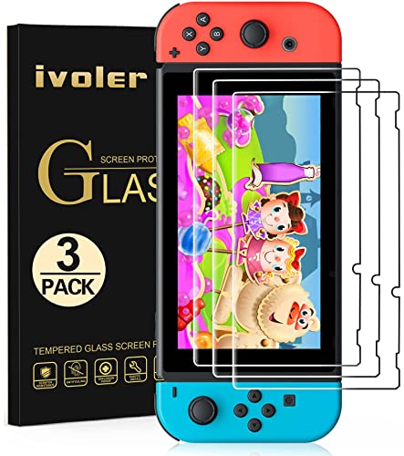 【3枚入り】 iVoler Switch 用 保護 ガラスフィルム スイッチ 強靭9H 3Dラウンドエッジ加工 撥水撥油 気泡防止 指紋防止 飛散防止 ピタ貼り 貼付道具付 自己吸着 9H