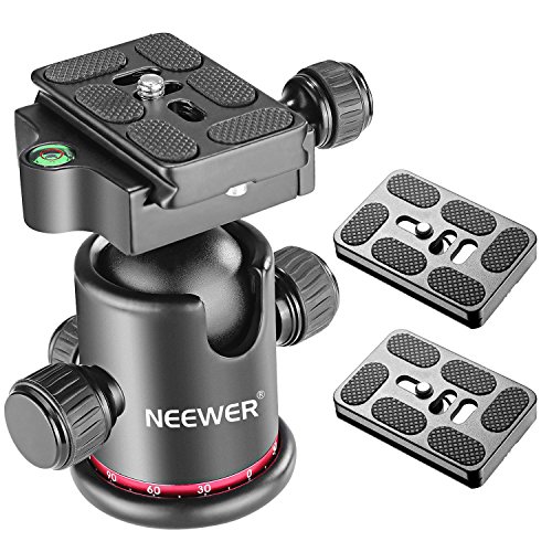 Neewer ボールヘッド メタル製 360度回転 ユニバーサルクイックシュープレート付き 三脚、一脚、スライダー、DSLRカメラ、ビデオカメラに対応 最大荷重8キロ