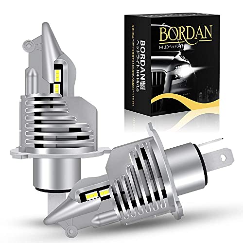 【令和初最強輝度 】BORDAN H4 LED ヘッドライト HI/LO 新基準車検対応 車/バイク用 60W(30W*2) 16000LM(8000LM*2) 6500K 12V/24V車対応(ハイブリッド車・EV車対応) LEDバルブ ホワイト 3年保証 2個入