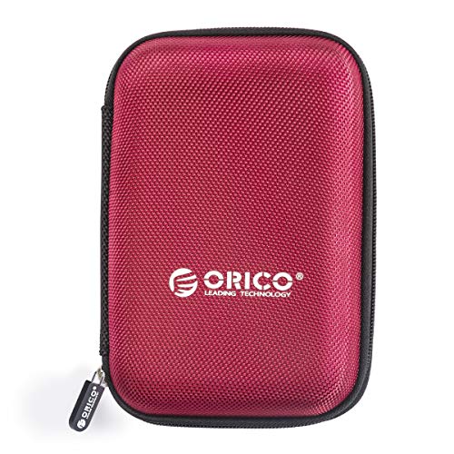 ORICO 2.5インチ ハードディスク 収納 ケース ポータブル HDD 保護ケース SSD本体/ケーブル 小物収納 擦り傷防止 防塵 耐衝撃 2.5型 SSD 収容 ケース 赤い PHD-25