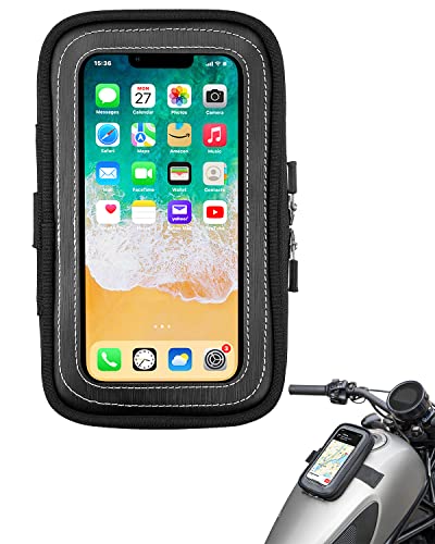 kemimoto タンクバッグ バイク用 磁石 マグネット タンクバック スマホ タッチパネル対応 携帯ポーチ カード入れ iPhone/Android用 鉄質タンクに汎用