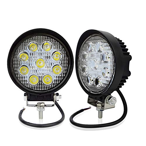 Safego 27W LED 作業灯 車外灯 狭角30度タイプ LEDワークライト 汎用 スポットライト 9連 丸形 農業機械 6000K ホワイト