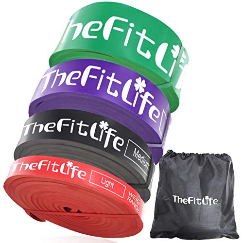 TheFitLife トレーニングチューブ 筋トレチューブ 懸垂チューブ ワークアウト (4色セット)