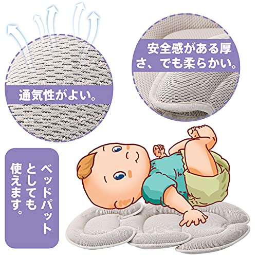 innokids ベビーカーシート ベビーカークッション 防寒チャイルドシート 立体構造 メッシュ素材 洗濯でき 拔群の通気性 速乾性クールシート  ベビーカーマット 春夏秋冬通用 赤ちゃんクッションサポート (グレー)_銘哲商事株式会社_中国仕入王