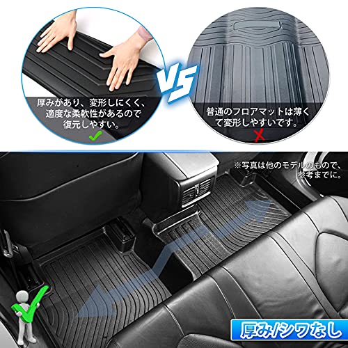 CARVANTA スズキ ジムニー JB23型 AT専用 フロアマット カーマット TPE材質 立体成型 車用 3Dフロアマット SUZUKI  JIMNY セカンドマット 防水 耐汚れ 内装 カスタムパーツ 保護パーツ 3PCS ブラック (スズキ ジムニー JB23型 AT専用,  ブラック)_銘哲商事株式会社_中国仕入王